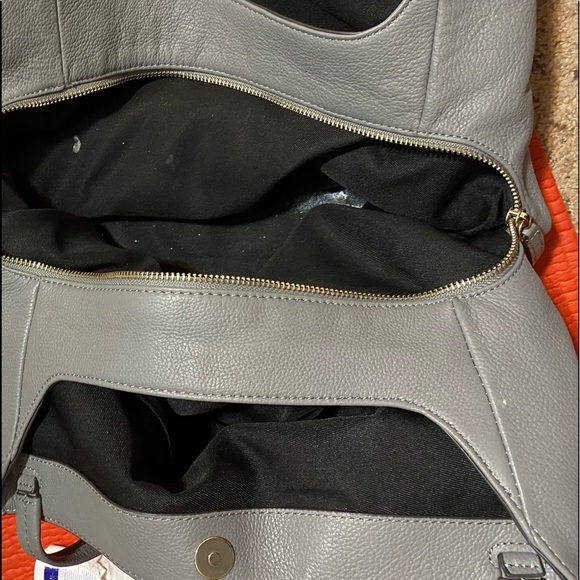 Vince Camuto magnetic clasp gray tote boho satchel with two handles GUC - Picture 9 of 9